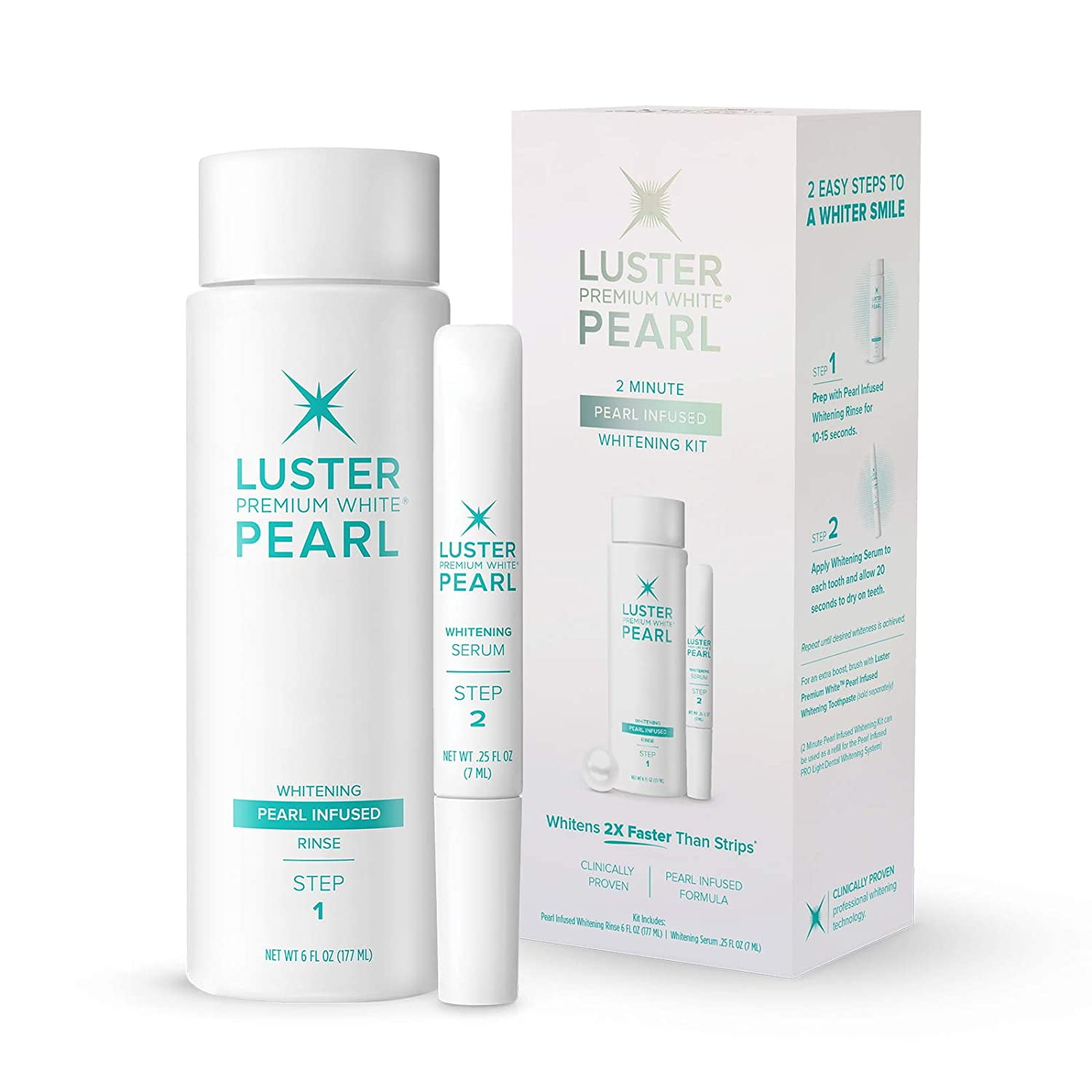 Luster Premium White 2 Minute Enamel Safe & Effective Professional Teeth Whitening Treatment Kit with Refill