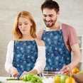 thumbnail image 3 of Blue Christmas Snowflake Apron-Garden Aprons for Women with Pockets-Cotton Linen Waterproof Kitchen Cooking Gardening Aprons Adjustable for Kitchen,Cooking,BBQ and Salon 32"x27", 3 of 7