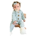 thumbnail image 3 of Barboteuse Bébé Garçon Fille Combinaison Chaude Manches Longues Rayée Tenue Décontractée, 3 of 6