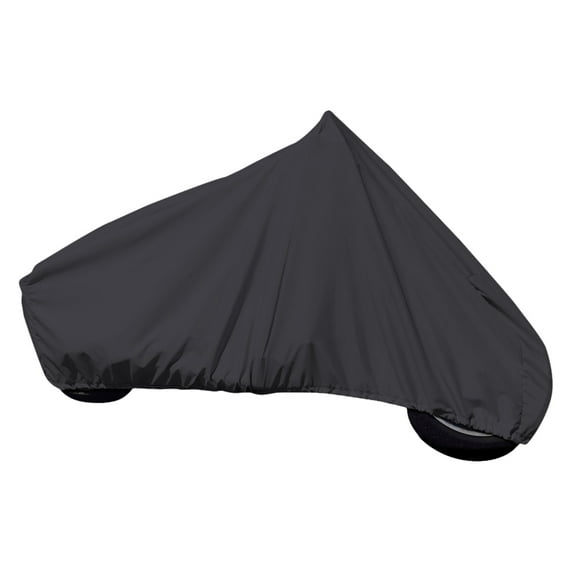 Carver Black 102" Cruiser Motorcycle Cover - Saddlebag Up 27"W - Windshield Up to 15"