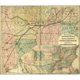 thumbnail image 2 of Vintage Maps 13x12 Gold Ornate Wood Framed with Double Matting Museum Art Print Titled - Arkansas Central 1872, 2 of 4