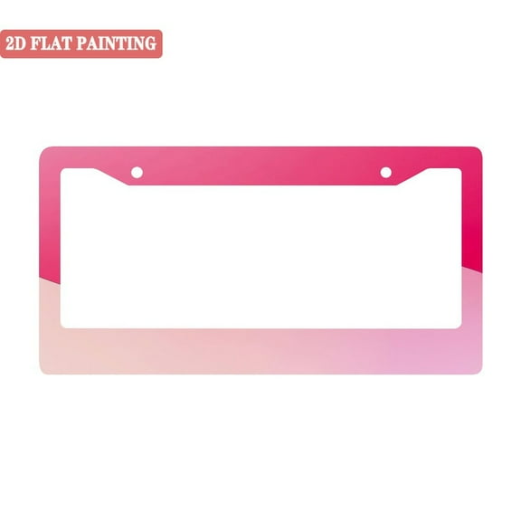 1Pack License Plate Frames with Elegant Pink Gradient Pattern Design Includes Screws & Caps Full Accessories Included Size 6. 3x12. 2inch(16x31cm)