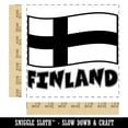 thumbnail image 2 of Finland with Waving Flag Cute Square Rubber Stamp Stamping Scrapbooking Crafting - Medium 1.75in, 2 of 7