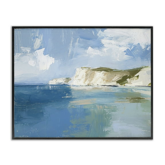 Stupell Industries Coastal Wilderness Shore Coastal Painting Black Framed Art Print Wall Art, 14 x 11