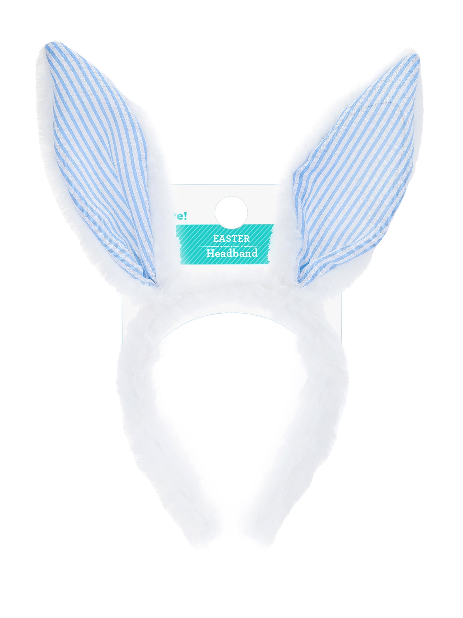 Way to Celebrate Easter Blue and White Bunny Ears Headband, 1 Piece