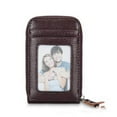 thumbnail image 3 of Men Credit Card Bag Genuine Leather RFID Blocking Zipper Thin Wallet ID Protection Purse, 3 of 6