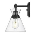 thumbnail image 4 of Golden Lighting Malta 1 Light Wall Sconce Matte Black Clear Glass Shade, 4 of 4