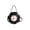 black, variant on Street Trend PU Clock Bag for Women, Flower & Clock Pattern Design, Fashion Novelty Irregular Round Bag, Zipper Closure, Shoulder Crossbody Handbag for Daily Streetwear (8.7x3.5x8.7 inch, 0.79 lb)