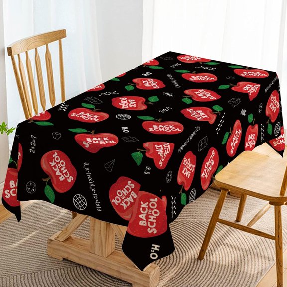 Back to School Tablecloth Apple Table Cover Decoration Classroom Desk Welcome Back Party Supply Decor Table Cloth