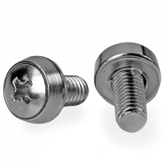 StarTech.com Tornillos M6 x 12 mm - Paquete de 100 - Tornillos de montaje M6 para rack y gabinete de servidores, TAA (CABSCREWSM62)