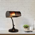 thumbnail image 5 of Lavish Home Mission-Style LED Banker's Lamp with Amber Mica Shade (Black), 5 of 7
