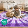 thumbnail image 4 of ODIKA 9'x12' Washable Area Rug Purple Round Spiral Swirl Decorative Covering Gradient Circle for Great Room, Indoor Concept, Large Living Low Pile, Flatwoven, 4 of 7