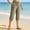 Green, variant on Women Beach Capris with Zip Pocket Button Decorated Pants Sdie Split Trousers Summer Dressy Clothes