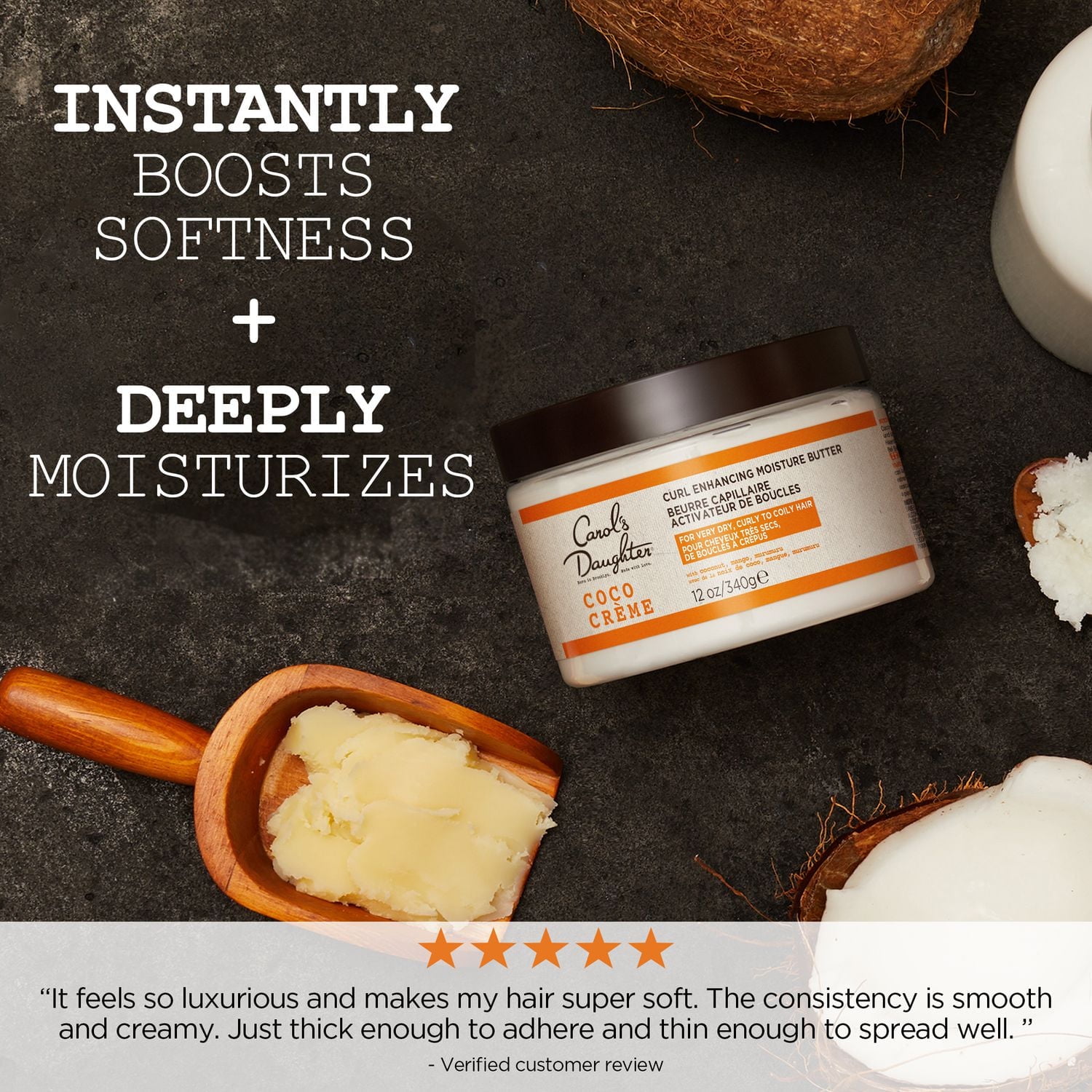 Carol's Daughter Coco Creme Masque capillaire hydratant et revitalisant profond à l'huile de noix de coco et au beurre de mangue, 12 oz. Traitement de Revitalisant