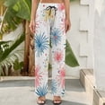 thumbnail image 5 of Wide Leg Pants Woman, Bright Colorful Celebration Pattern High Waist Knot Palazzo Pants for Women, Elastic Sweatpants Yoga Lounge Pants Trousers with Pockets Fall Pants for Women 2024, 5 of 6