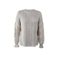 thumbnail image 3 of hirigin Women's Spring Autumn Casual Knitwear Solid Color Long Sleeve O Neck Hollow Sweater, 3 of 7
