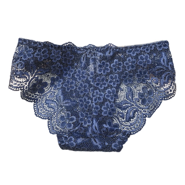 Gibobby Braguita cintura alta Ropa interior de mujer Bragas sexy de encaje Bragas de bikini para mujer Paquete hipster sin costuras(Azul marino,Talla única)