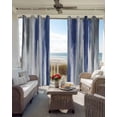 thumbnail image 6 of Abstract Navy Blue Blackout Curtains for Bedroom Living Room Darkening Curtains 54 Inch Long Vintage Grey Street Painting Art Short Curtain for Small Window Treatment Grommet Drapes 52"x54"x2, 6 of 9