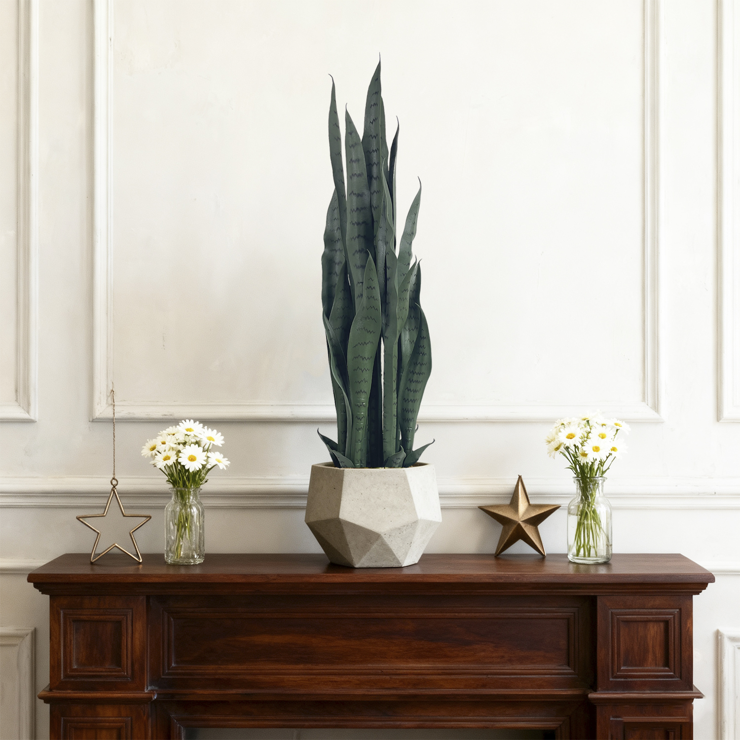 3FT artificial snake plant, Dark tiger tail lanula suitable for both indoor and outdoor decoration.realistic shape is ideal for home, office and garden decoration.(set of 2)