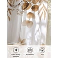 thumbnail image 6 of Sheer Curtains 108 Inches Long, Brown Eucalyptus Leaves Semi Sheer Curtains Light Filtering Window Treatment, Spring Summer Botanical Privacy Voile Drapes for Living Room Bedroom 52x108 Inch, 6 of 7