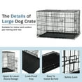 thumbnail image 4 of YRLLENSDAN 42 inch Foldable Large Dog Crate for Large Dogs, Metal Wire Dog Cage with Plastic Tray and Handle Double-Door Outdoor Dog Crates and Kennels for Medium dogs, Black, 4 of 8