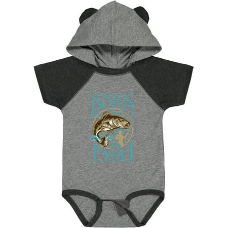 

Inktastic Born to Fish Gift Baby Boy or Baby Girl Bodysuit