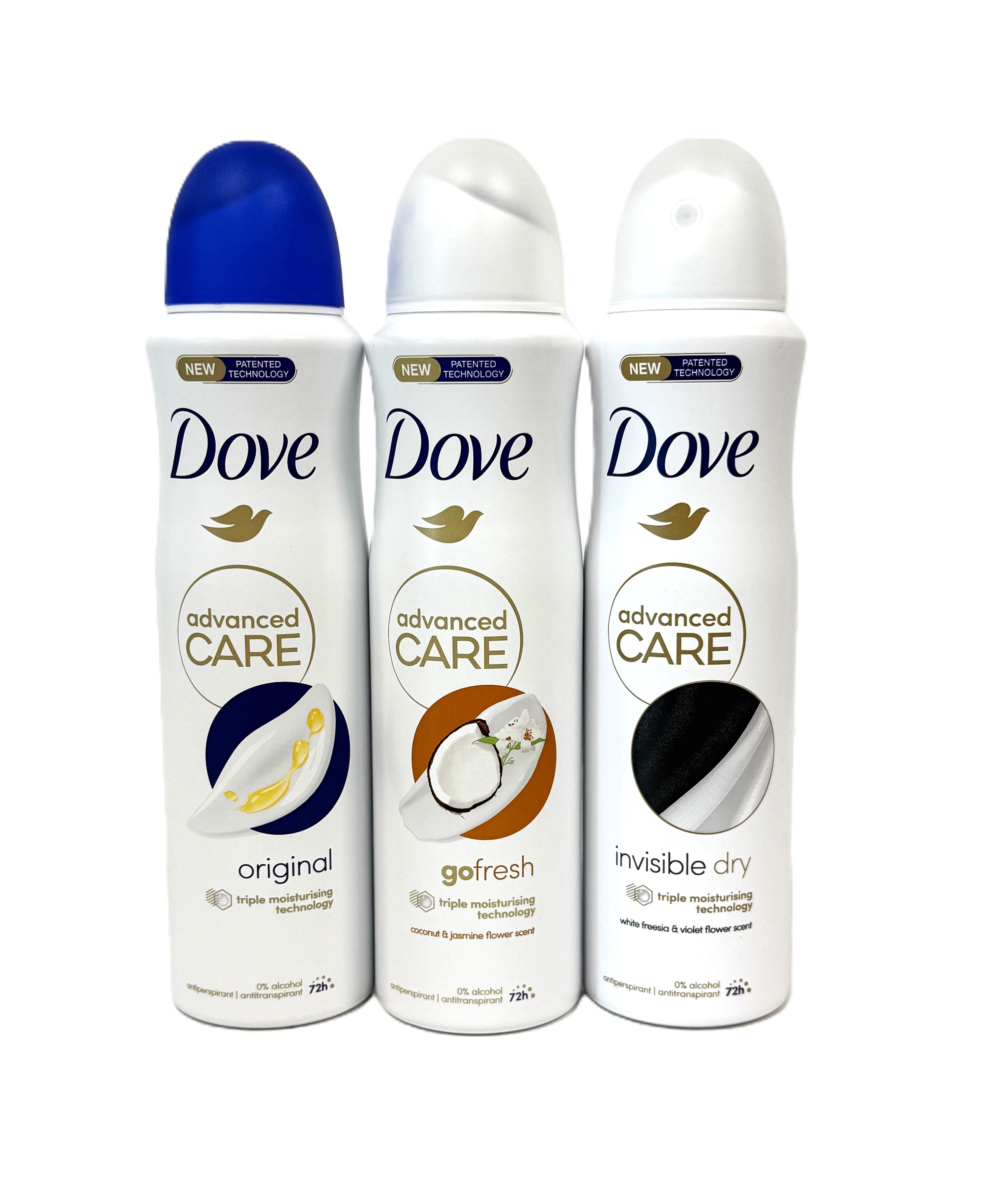 Dove Antiperspirant Dry Spray Deodorant for Women, 150 ml (5.07 oz) Each, 6-Pack Mixed Scents Bundle, 48H & 72H Protection, Assorted Fragrances