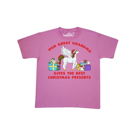 Best Presents For Grandma Our Great Grandma Gives the Best Christmas Presents in Red Youth T-Shirt ()