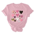 thumbnail image 6 of Njagoc3 Womens Pink Heart-Print Womens Short Sleeve T-Shirt - Graphic, Multi-Color, Casual & Valentine's, 6 of 6