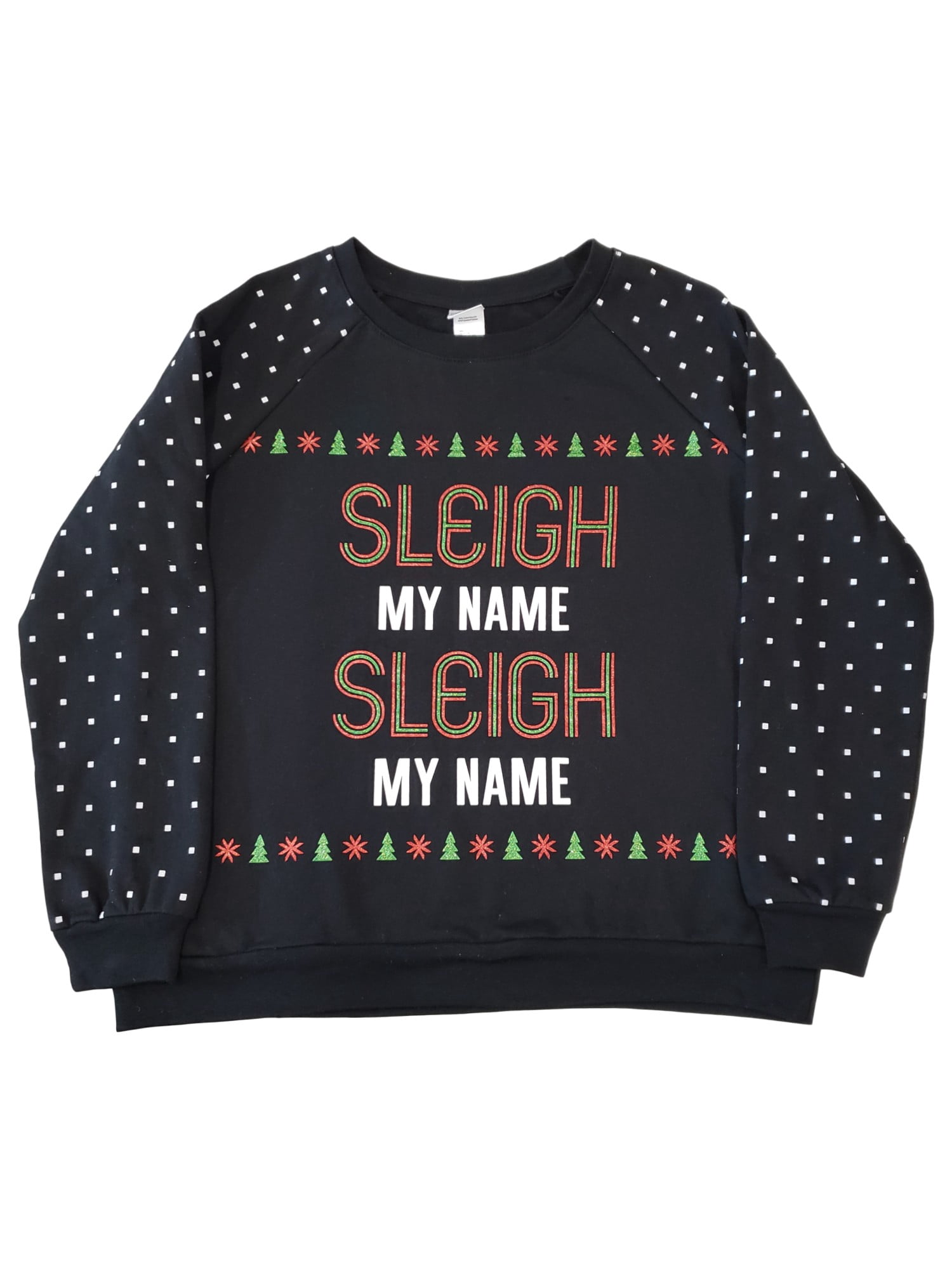 Womens Sleigh My Name Black Glitter 