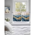 thumbnail image 4 of Half Window Curtains 24 Inches Long, Teal Golden Window Treatment Curtain Drapes, Modern Oil Painting Art Short Curtains Tiers for Kitchen Over Sink, 27.5"x24", 2 Panels, 4 of 7