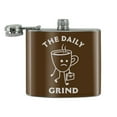 thumbnail image 2 of The Daily Grind Coffee Work Funny Humor Stainless Steel 5oz Hip Drink Kidney Flask, 2 of 4