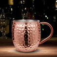 thumbnail image 2 of Set of 2 Hammered Copper Moscow Mule Mugs, 530ml Stainless Steel Cocktail Cups with Ergonomic Handle, Classic Barware Gift Set, 2 of 5