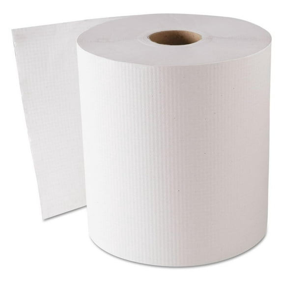 CONSUMER 1820 Hardwound Roll Towels, 1-Ply, White, 8" x 800ft, 6 Rolls/Carton