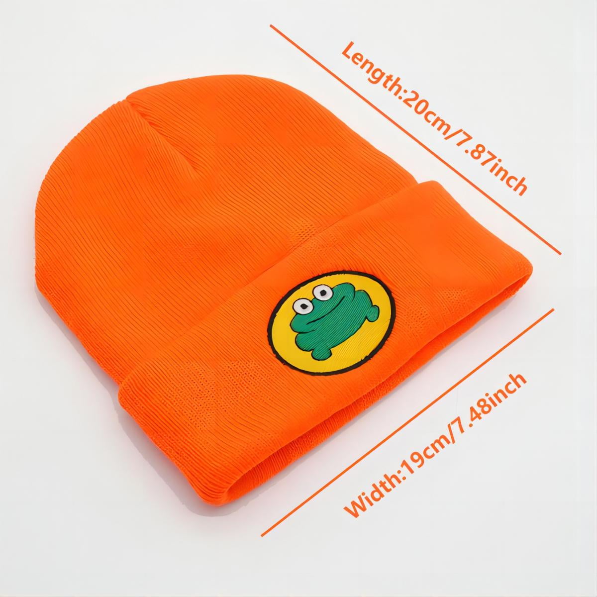 ACCEHUT Cartoon Frog Embroidery, Unisex Knitted Beanie, Casual