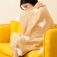 thumbnail image 3 of tredstone Fluffy Linen Fabric Shoulder Heating Pad Cover Blanket Folding Storage Is Convenient And Fast milky white 150*80cm, 3 of 6