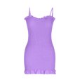 thumbnail image 4 of Bigersell Women Sleeveless Tank Dresses Fashion Women Summer Sleeveless Casual Backless Solid Color Mini Dress Women Ball Gown Dress Style 25943, Female Regular Dresses Purple S, 4 of 8