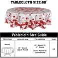 thumbnail image 2 of Valentines Day Tablecloth Round 60 Inch Red Pink Heart Table Cloth Circle Galentines Day Table Cover Waterproof Wipeable Polyester Mothers Day Tabletop for Home Decor Dining Room Kitchen Party Picnic, 2 of 6