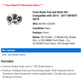 thumbnail image 2 of Front Brake Pad and Rotor Kit - Compatible with 2015 - 2017 INFINITI QX70 - Centric, 2 of 2