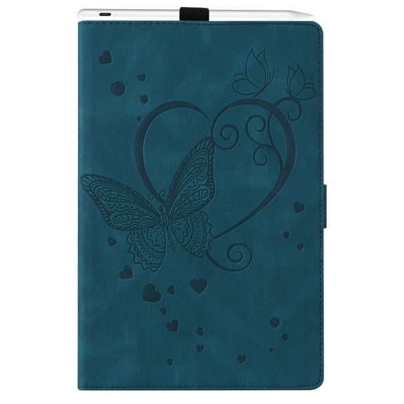 Dteck Case for iPad Air 11 Inch (2024), iPad Pro 11 Inch Case (2022-2018), Case for iPad Air 5th/4th Gen,PU Leather Butterfly Pattern Card Holder Wallet Hybrid Rubber Kickstand Case Cover,Blue