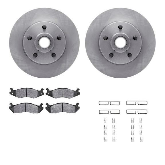 Dynamic Friction Company Front Brake Rotors with Ultimate Duty Performance Brake Pads includes Hardware 6412-66008