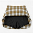 thumbnail image 6 of SZJXBUY Women's Plaid Skirts Fall Winter Vintage Check Mini Bodycon Pencil Skirt with Shorts Casual Side Slit Elastic High Waist Skorts Y2K Orange,S, 6 of 8
