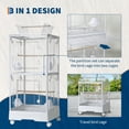 thumbnail image 2 of Small Bird Cage with Wheels, 40 Inch Parakeet Cage with Top Stand, 3 in 1 Bird Carrier for Parakeets, Canaries, Lovebirds, Small Quaker, Cockatiels, Budgie, Green Cheek,Conure, 2 of 7