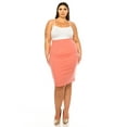 thumbnail image 4 of Women's Plus Size Solid Pencil Skirt with Banded Waist - Stretchy, 4 of 6