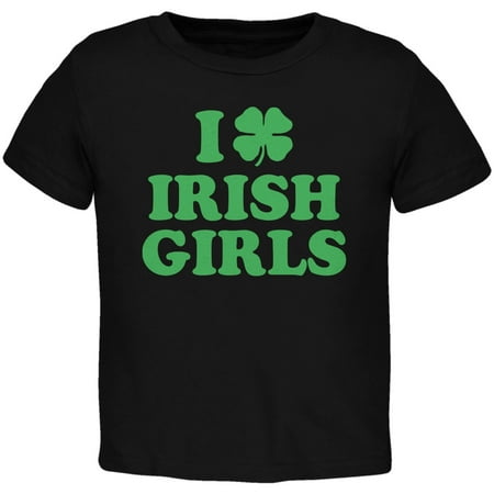 St. Patricks Day - I Shamrock Love Irish Girls Black Toddler T-Shirt