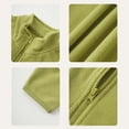 thumbnail image 4 of Unisex Kids Solid Color Fleece Coat, Long Sleeve Casual Outerwear With Side Pockets Loose Fashion Daily Jacket for Boys Girls All Season Wear Green 3-4 Years, 4 of 6