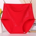 thumbnail image 2 of Lumtrix High Waisted Underwear for Women Full Coverage Lace Panties Breathable Stretch Cotton Briefs Red 5XL, 2 of 3