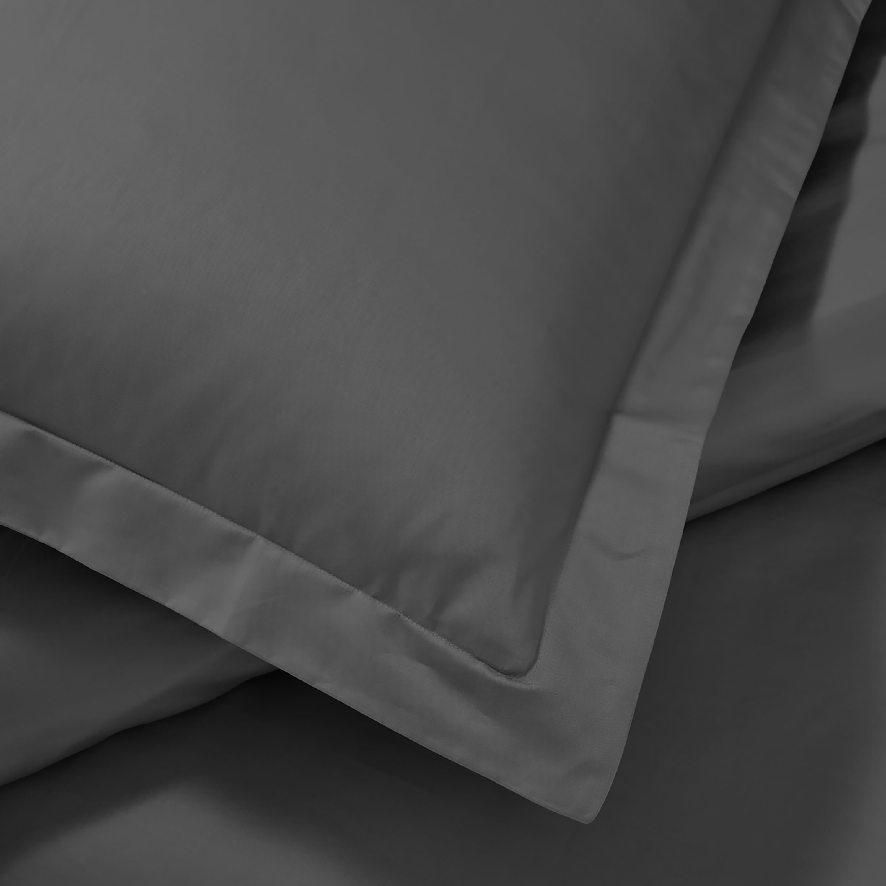 Superior Egyptian Cotton 1200 TC Solid Charcoal Duvet Set, Full/Queen
