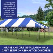 Party Tents Direct Weekender Pole Tent Party Canopy with Sidewalls, 20x40 Blue and White
