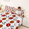 thumbnail image 3 of Castle Fairy Basketball Soccer Football Baseball Bed Sheets 4-Piece, Sport Ball Game Full Size Sheets, Multicolor White,1 Fitted Sheet, 1 Flat Sheet and 2 Pillowcases, 3 of 6